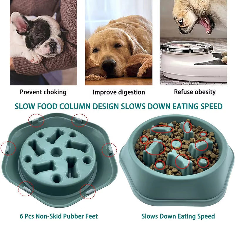 Slow Feeder Dog Bowl Anti-Choking Slow Feeding Bowls for Dogs Anti-Slip Pet Slow Eat Dishes Puzzle Bowls for Small Medium Dogs