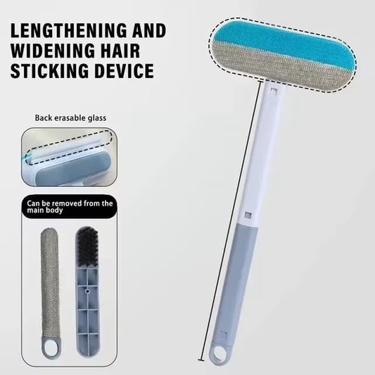 Pet Hair Remover Brush Dog Hair Cleaner Brush with Squeegee Carpet Bed Hair Cleaning Tool Long Handle for Carpet Bed Sofa