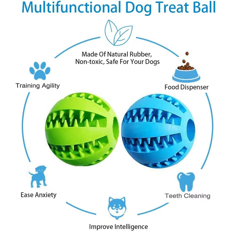 Dog Toy Ball Interactive Rubber Balls Puppy Chewing Toys Pet Tooth Cleaning Ball Cats Pets Food Treat Feeder Silicone Balls Toy