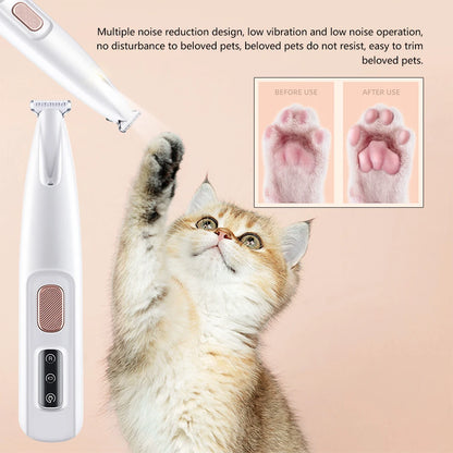 Portable Dog Paw Trimmer with Led Light Rechargeable Cordless Nail Grinder Shaver for Cats and Other Pets Nail Grooming Tools