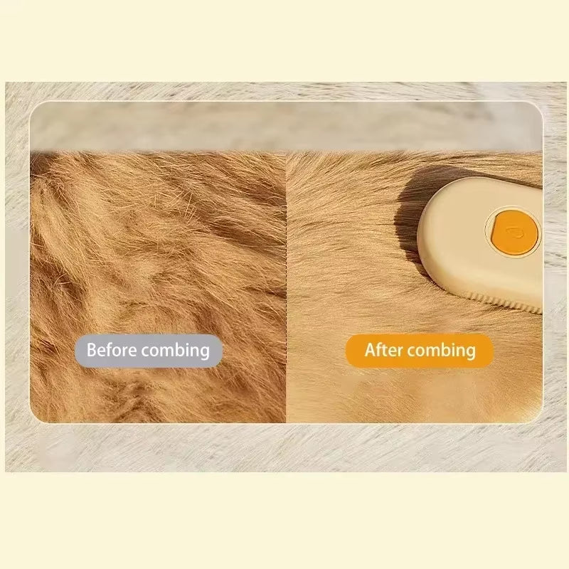 Cat Dog Pet Spray Massage Brush 3 in 1 One Button Steam Spray Folding Rotatable Floating Hair Bath Hair Removal Brush Comb