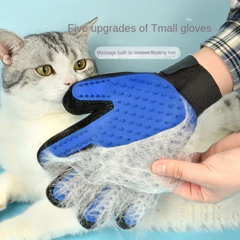 Silicone Pet Grooming Gloves Cats Hair Brush and Comb Gloves to Bathe Dogs Cleaning Hair Removal for Dog Animal Use Supplies