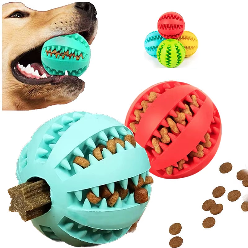 Dog Toy Ball Interactive Rubber Balls Puppy Chewing Toys Pet Tooth Cleaning Ball Cats Pets Food Treat Feeder Silicone Balls Toy