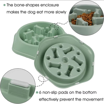 Slow Feeder Dog Bowl Anti-Choking Slow Feeding Bowls for Dogs Anti-Slip Pet Slow Eat Dishes Puzzle Bowls for Small Medium Dogs