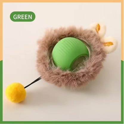 Dog & Cat Interactive Ball Toys Automatic Rolling Ball Faux Tail Rechargeable Smart Pet Electric Toy Dog Cat Training Imitate Mouse