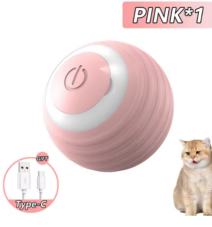 Dog & Cat Interactive Ball Toys Automatic Rolling Ball Faux Tail Rechargeable Smart Pet Electric Toy Dog Cat Training Imitate Mouse