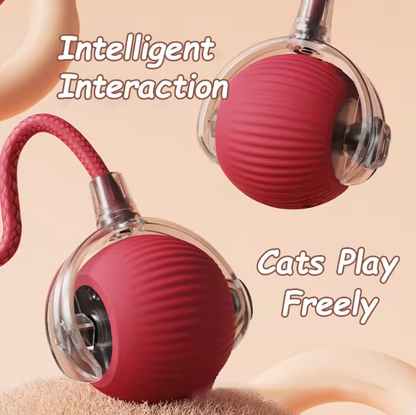 Dog & Cat Interactive Ball Toys Automatic Rolling Ball Faux Tail Rechargeable Smart Pet Electric Toy Dog Cat Training Imitate Mouse